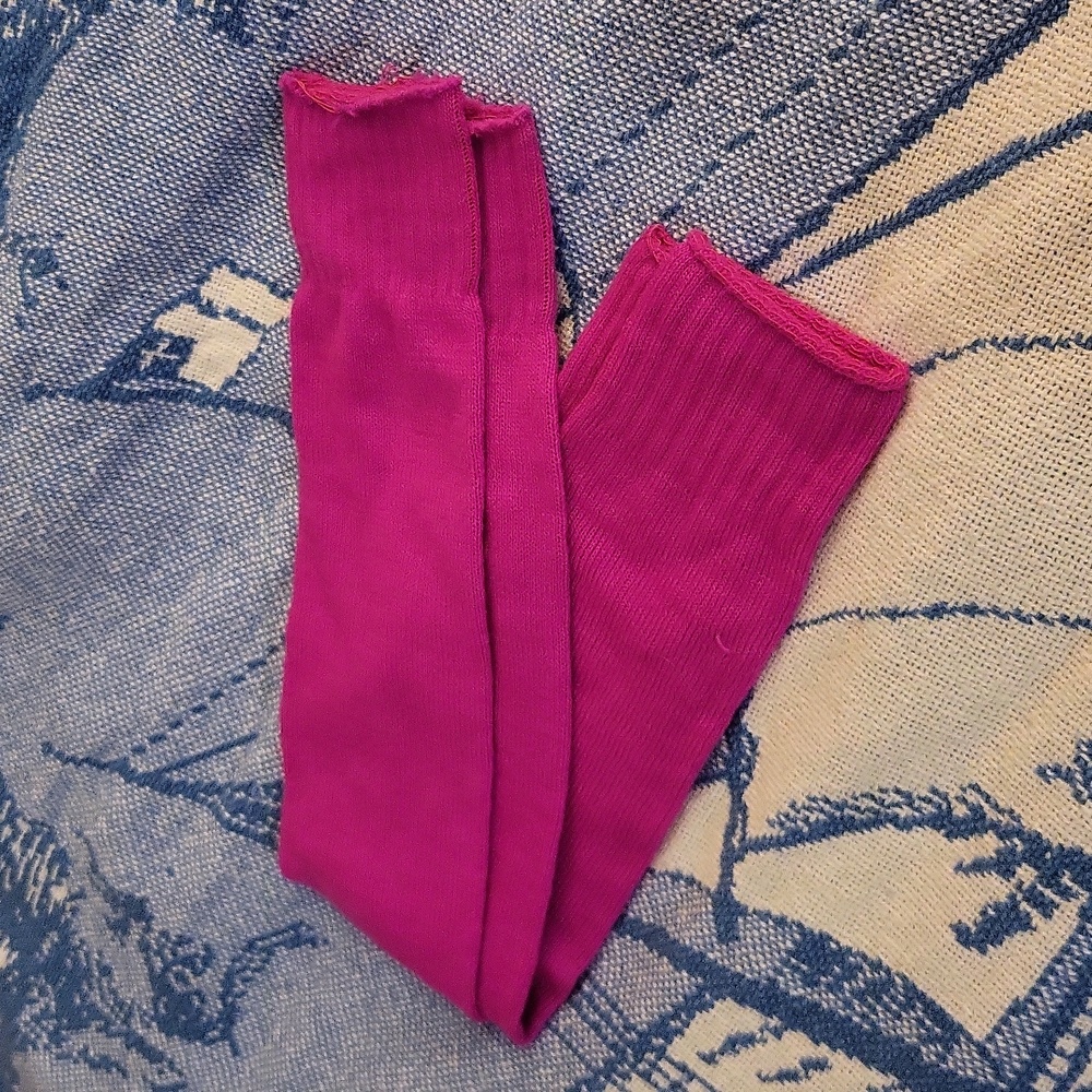 Hot pink leg warmers